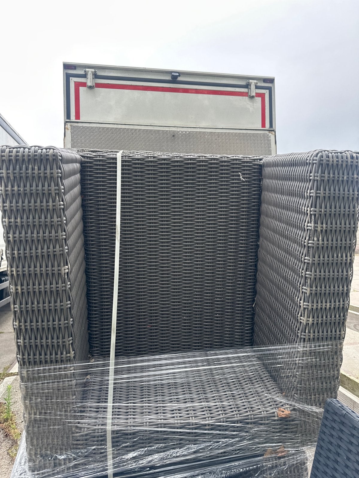 Wicker Loungeset: 3 Stoelen en 1 Hoekelement, Tuin en Terras, 4 zitplaatsen, Gebruikt, Ophalen of Verzenden, Loungeset