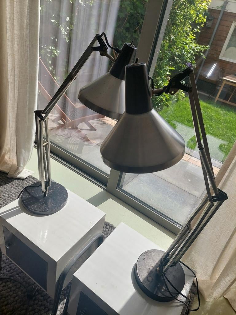2 Hala Zeist architecten bureaulampen T9 vintage, Ophalen, Minder dan 50 cm