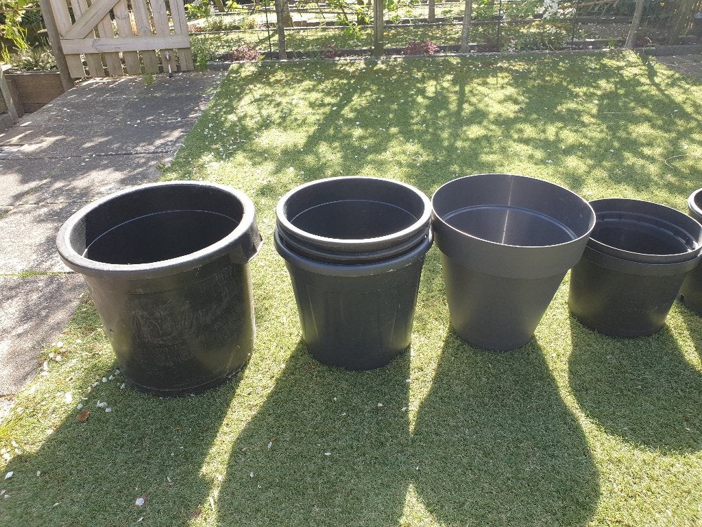 bloempotten groot, Tuin en Terras, Bloempotten, Kunststof, Gebruikt, Rond, Minder dan 40 cm
