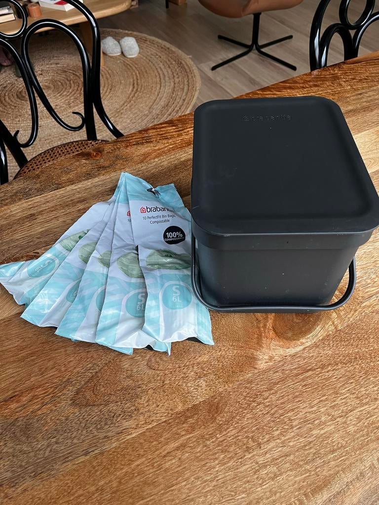 Brabantia Sort & Go afvalemmer / food waste bin, Kunststof, Ophalen of Verzenden, Zwart, Brabantia
