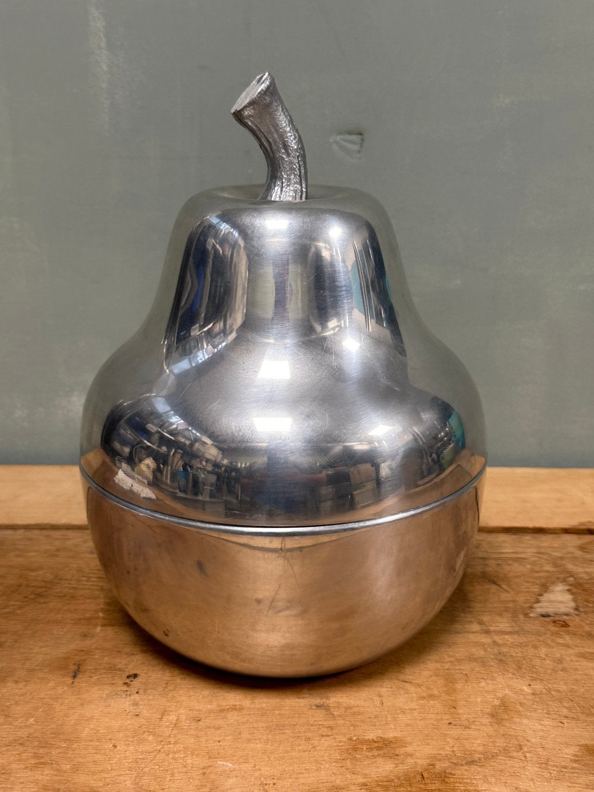 Vintage Italiaanse peervormige  ijsemmer aluminium, Zilver, Ophalen of Verzenden, Metaal, Overige merken