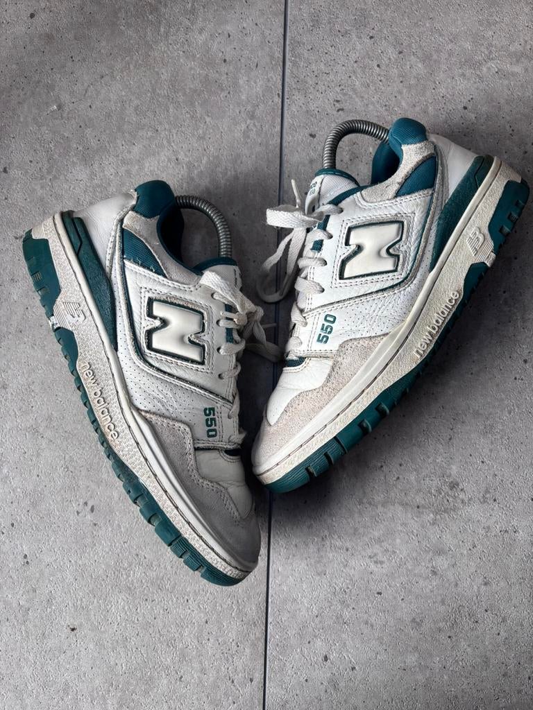 New Balance 550 White Green 39.5, Ophalen of Verzenden, Zo goed als nieuw, Groen, Sneakers of Gympen