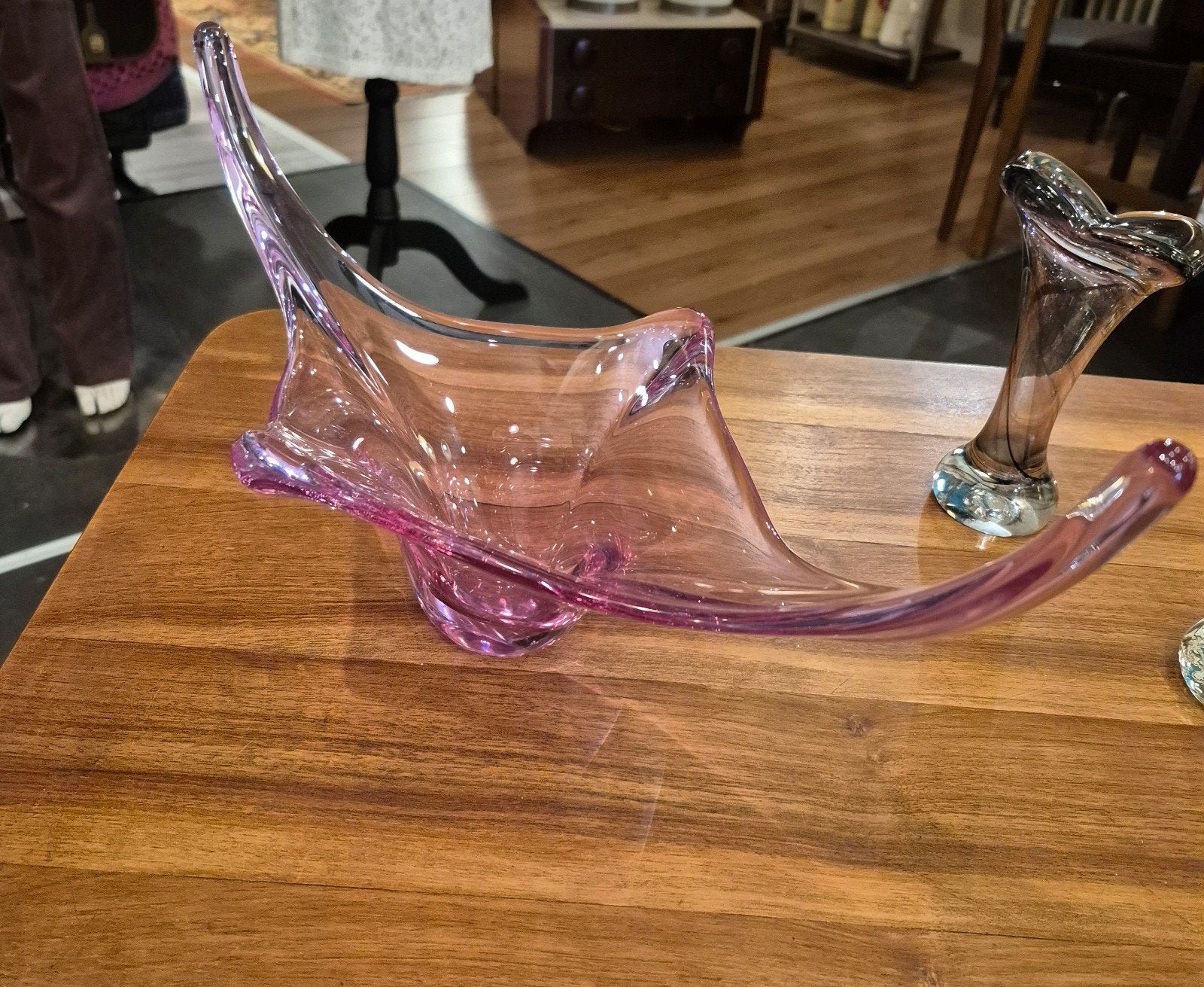 Vintage Roze Glazen Schaal - Uniek Design, Ophalen of Verzenden