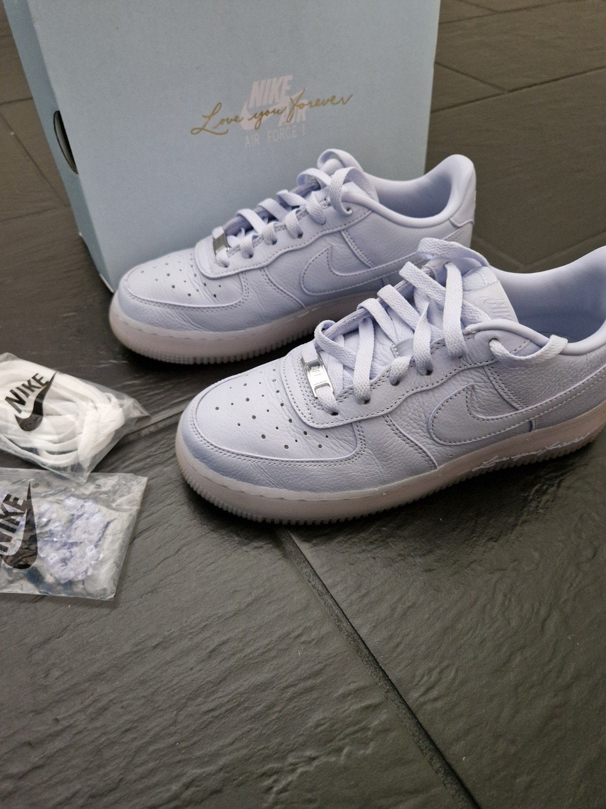 Nike Air Force 1 'Love You Forever' - Maat 38.5, Blauw, Nike, Ophalen of Verzenden, Sneakers of Gympen