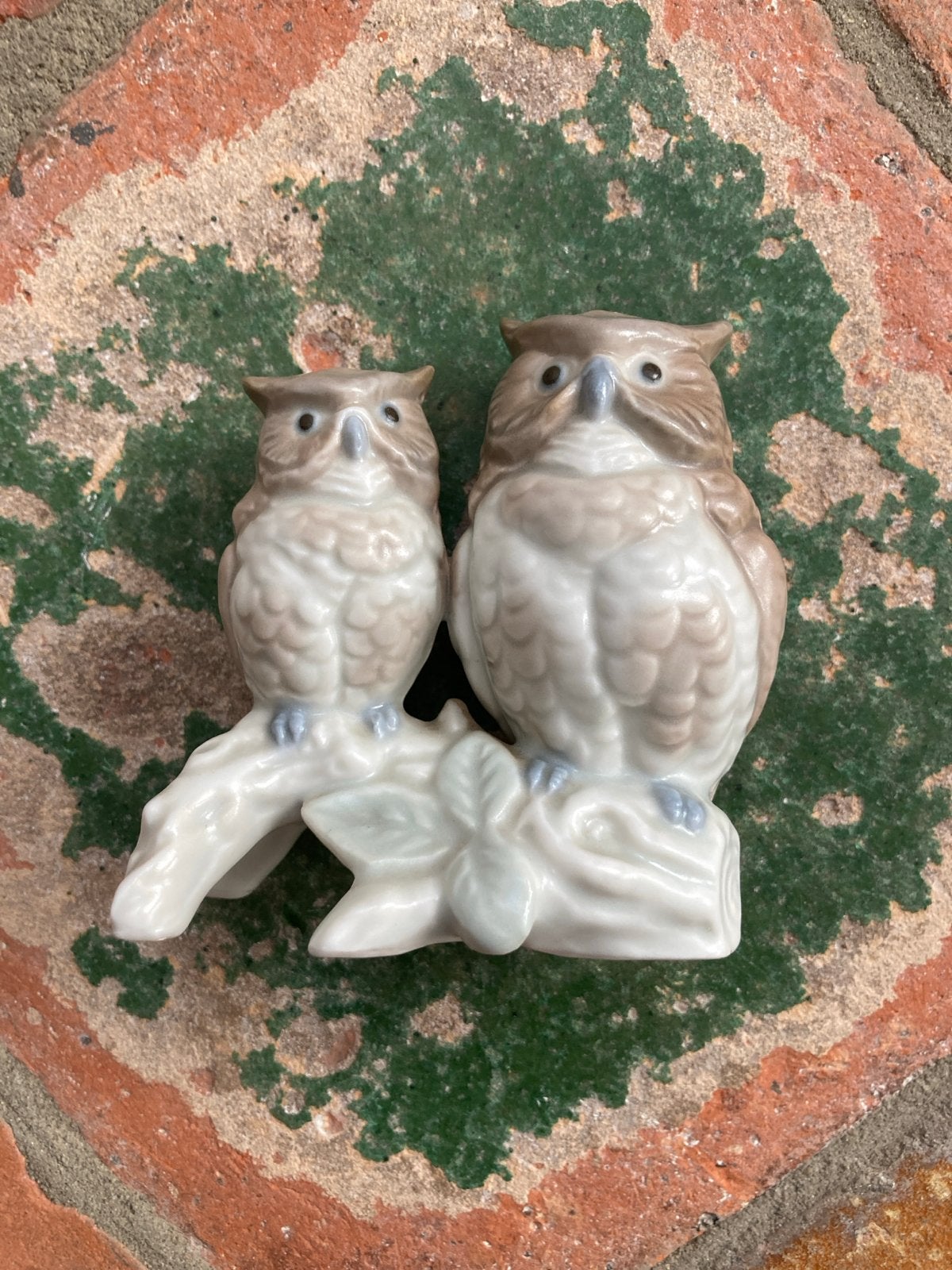 Twee Uilen op Tak - Porseleinen Beeldje Otagiri Japan, Antiek en Kunst, Ophalen of Verzenden