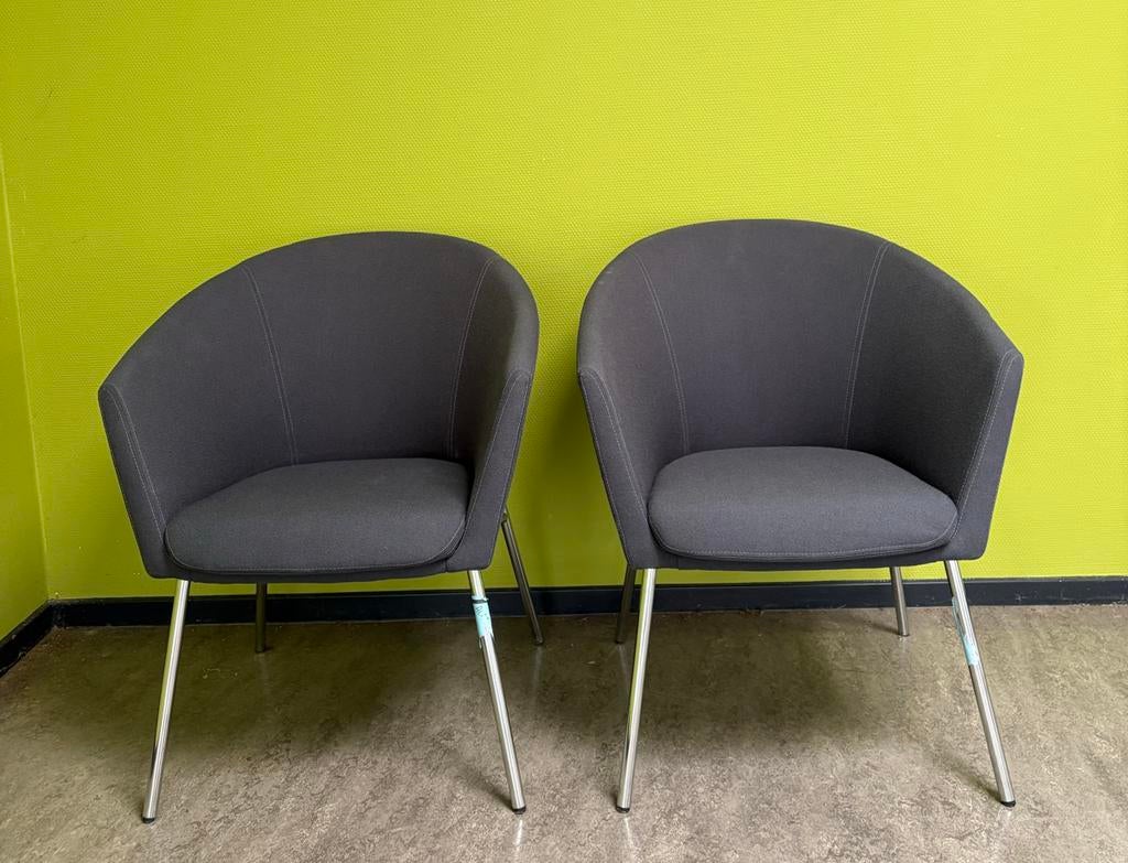 Set van 2 Artifort F500 fauteuils - Grijs, Ophalen, Gebruikt, Twee, Stof