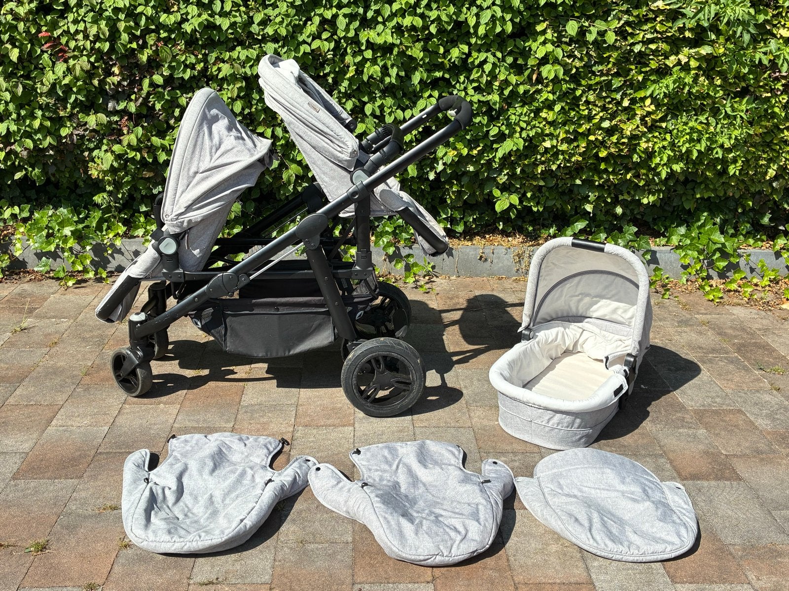 Topmark Duowagen met Reiswieg - Grijs, Kinderen en Baby's, Kinderwagens en Combinaties, Gebruikt, Duowagen, Combiwagen, Ophalen