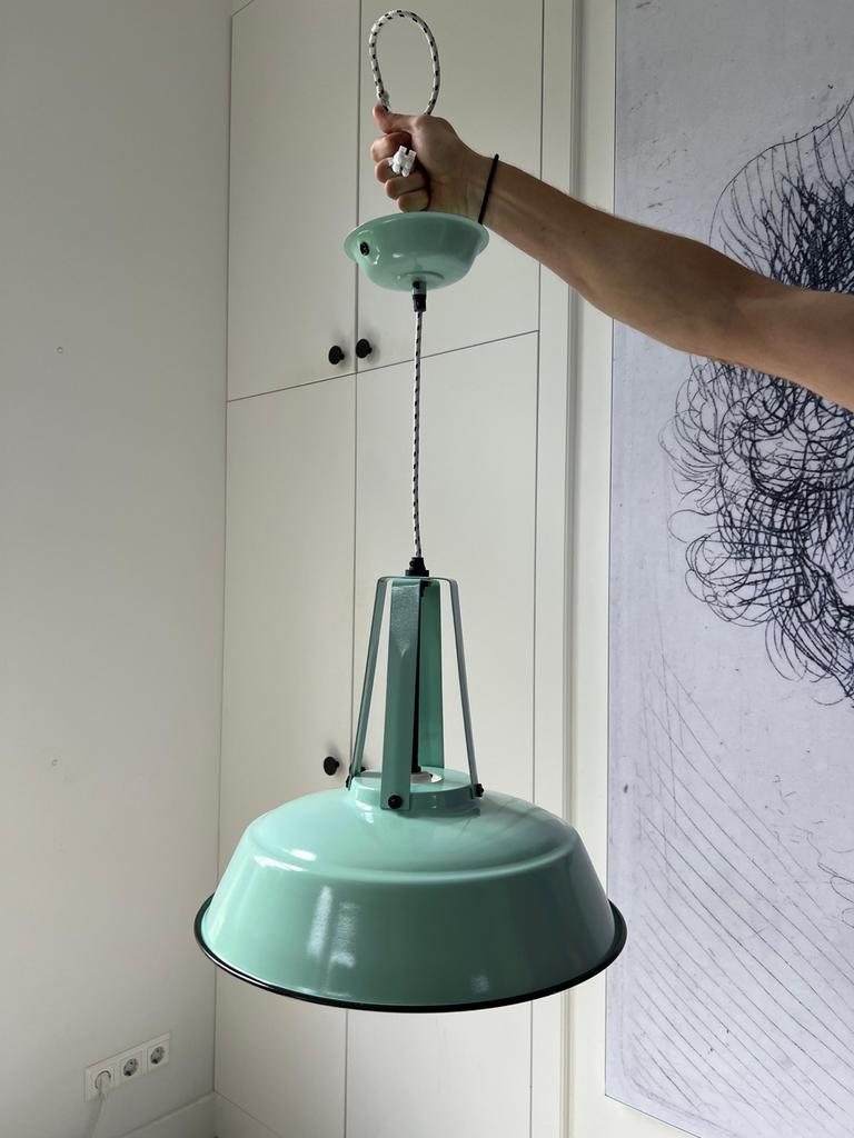 Hkliving Workshop L - Hanglamp in mintgroen, Ophalen of Verzenden, Gebruikt, Metaal, Minder dan 50 cm