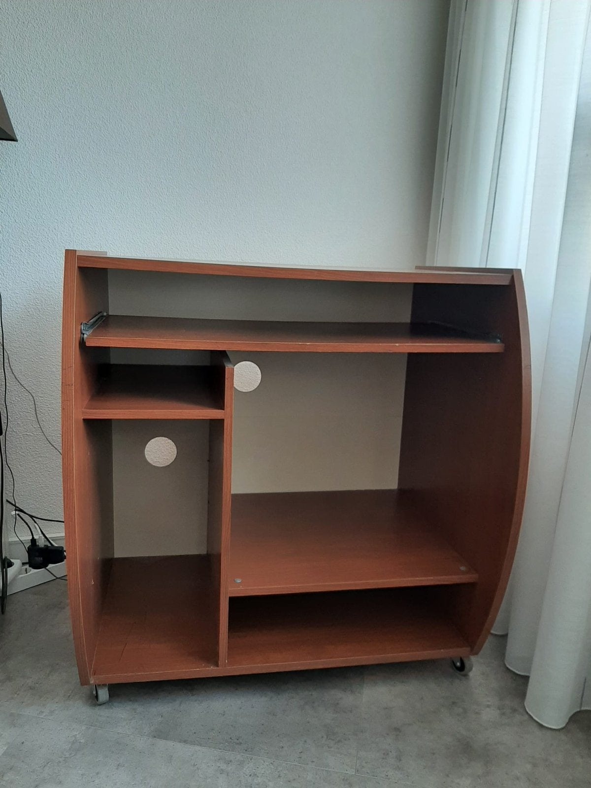 Compacte computer tafel met uitschuifbaar blad, Ophalen, Gebruikt, 70 tot 120 cm, 40 tot 80 cm