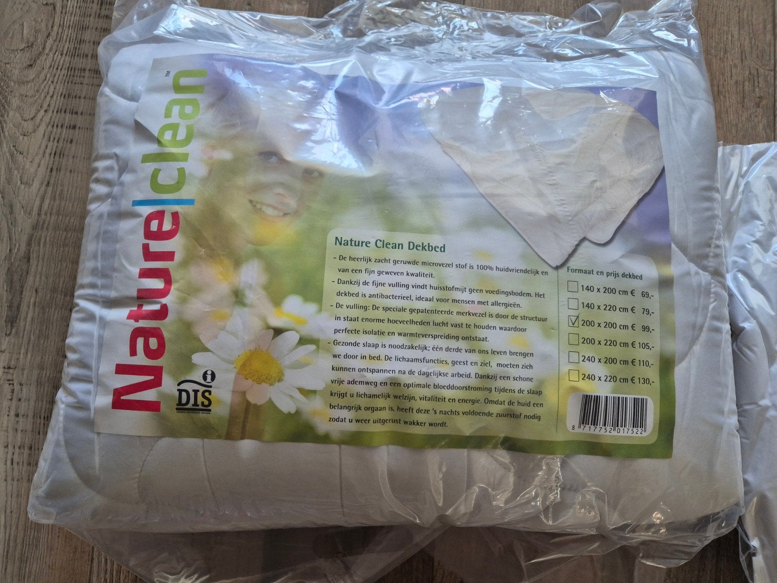 Nature Clean Dekbed 200x200 cm. antibacterieel *NIEUW*!, Wit, Ademend, Ophalen of Verzenden, Deken of Dekbed