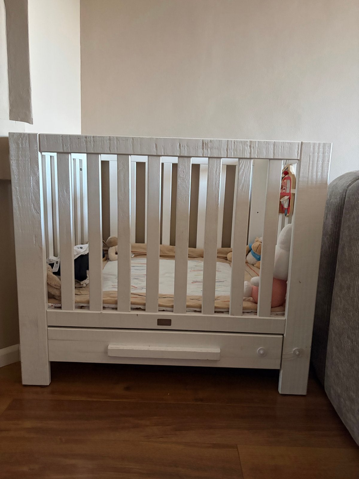 Witte Coming box met lade en verstelbare bodem, Kinderen en Baby's, Boxen, Ophalen, Gebruikt, Rechthoekig, In hoogte verstelbaar