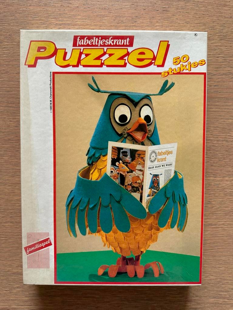 Fabeltjeskrant Puzzel Meneer de Uil - Hema Jaren '80, Ophalen of Verzenden, 10 tot 50 stukjes, Gebruikt, 6 jaar of ouder