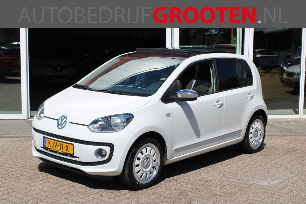 Volkswagen up! 1.0 White up! Navi//Pano//Stoelverwarming!, Euro 5, Stof, Gebruikt, 4 stoelen
