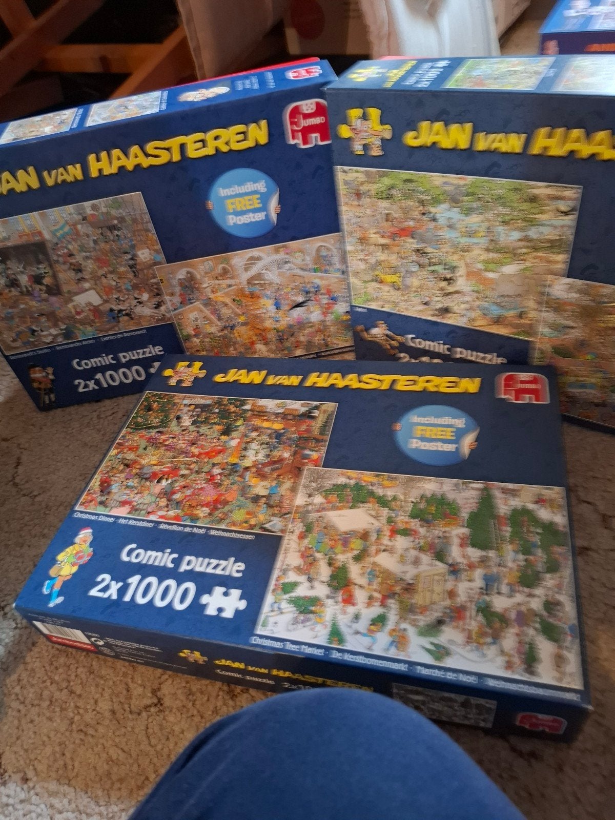 Jan van Haasteren 2x 1000stuks, Hobby en Vrije tijd, Denksport en Puzzels, Ophalen of Verzenden, 500 t/m 1500 stukjes, Zo goed als nieuw