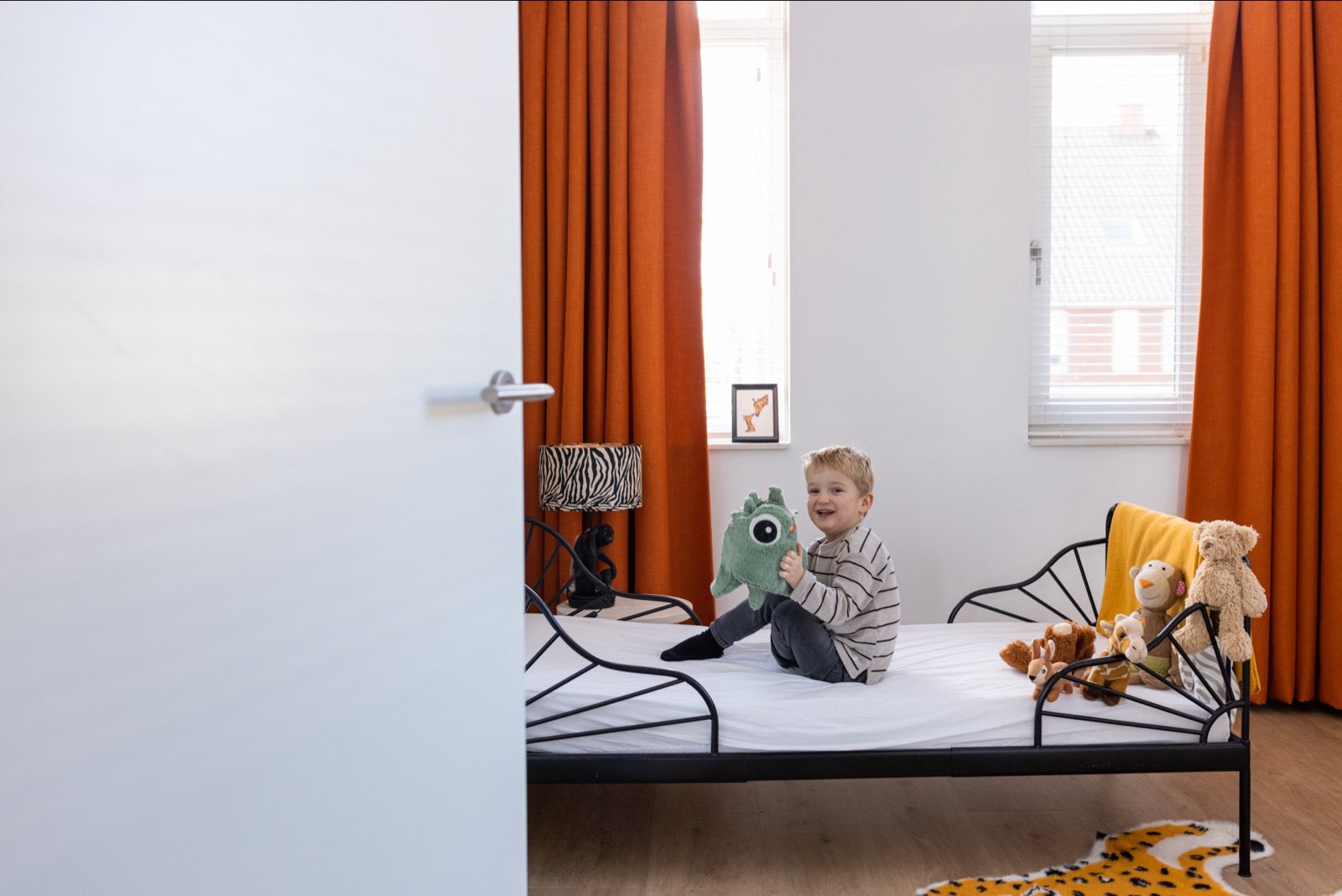 Zwart metalen Ikea Minnen meegroeibed - evt incl toebh, Ophalen, 90 cm, Eenpersoons, Zwart