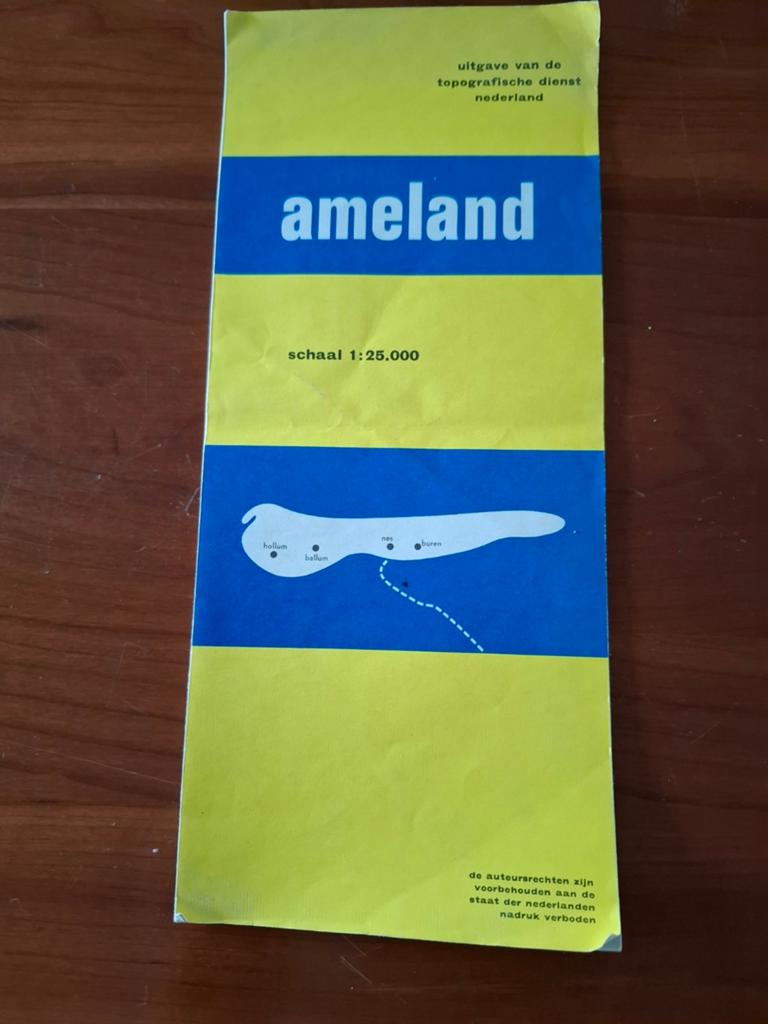 Ameland Landkaart Topografische Dienst Nederland, Gelezen, Ophalen of Verzenden, Landkaart, Nederland