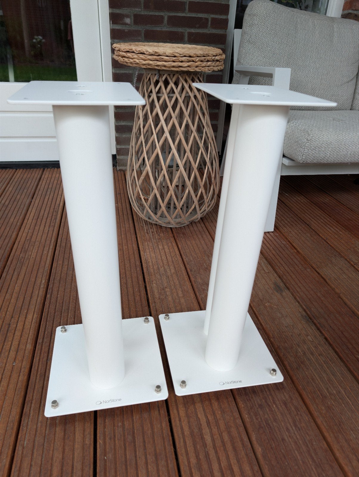 NorStone Stylum 2 Speakerstandaards wit zijdeglans, Audio, Tv en Foto, Ophalen, Zo goed als nieuw, Boekenplank luidspreker, Overige merken