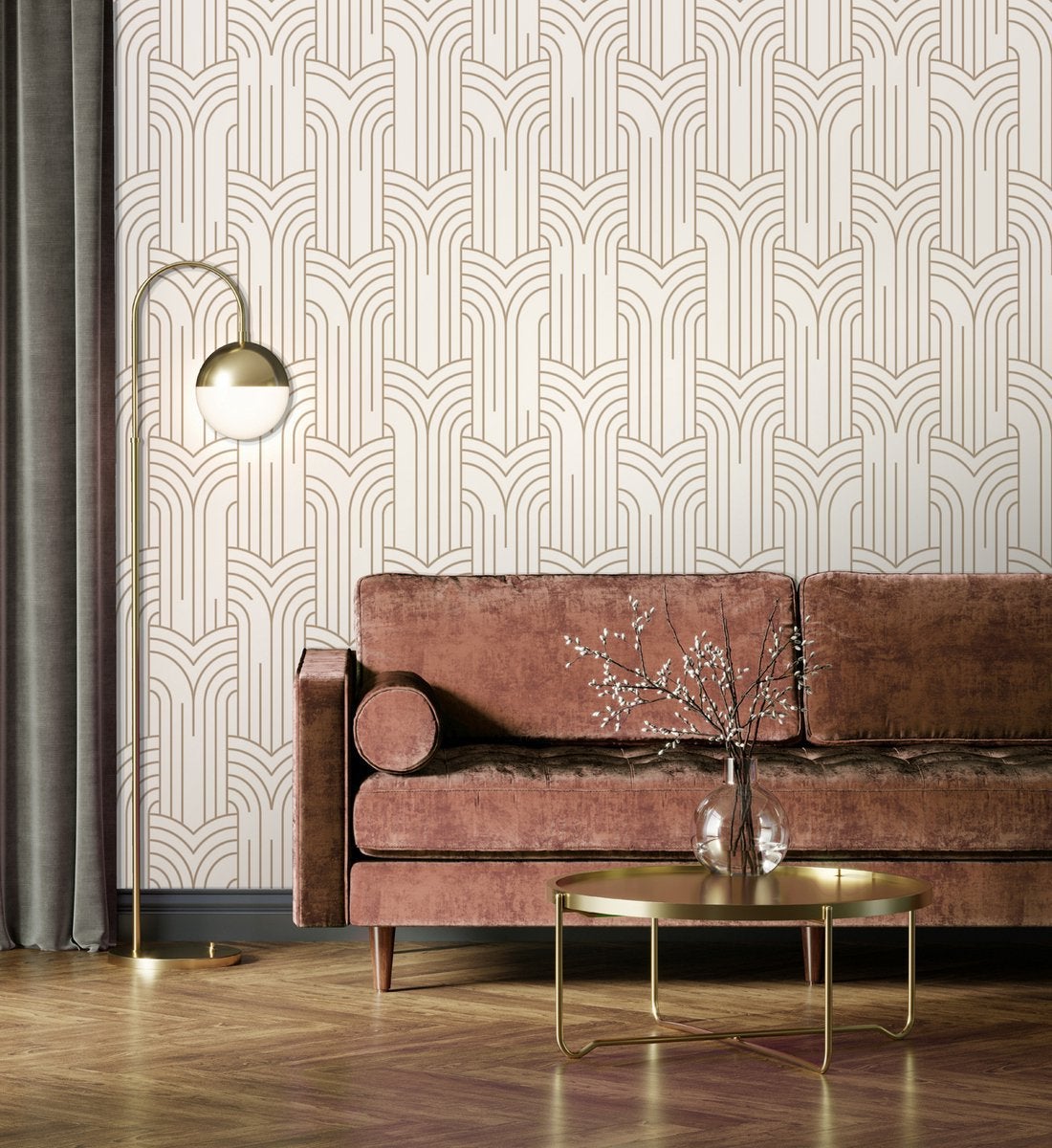 Drie rollen behang Dutch Wallcoverings Elegance mat wit/goud, Ophalen of Verzenden, 75 m² of meer, Wit