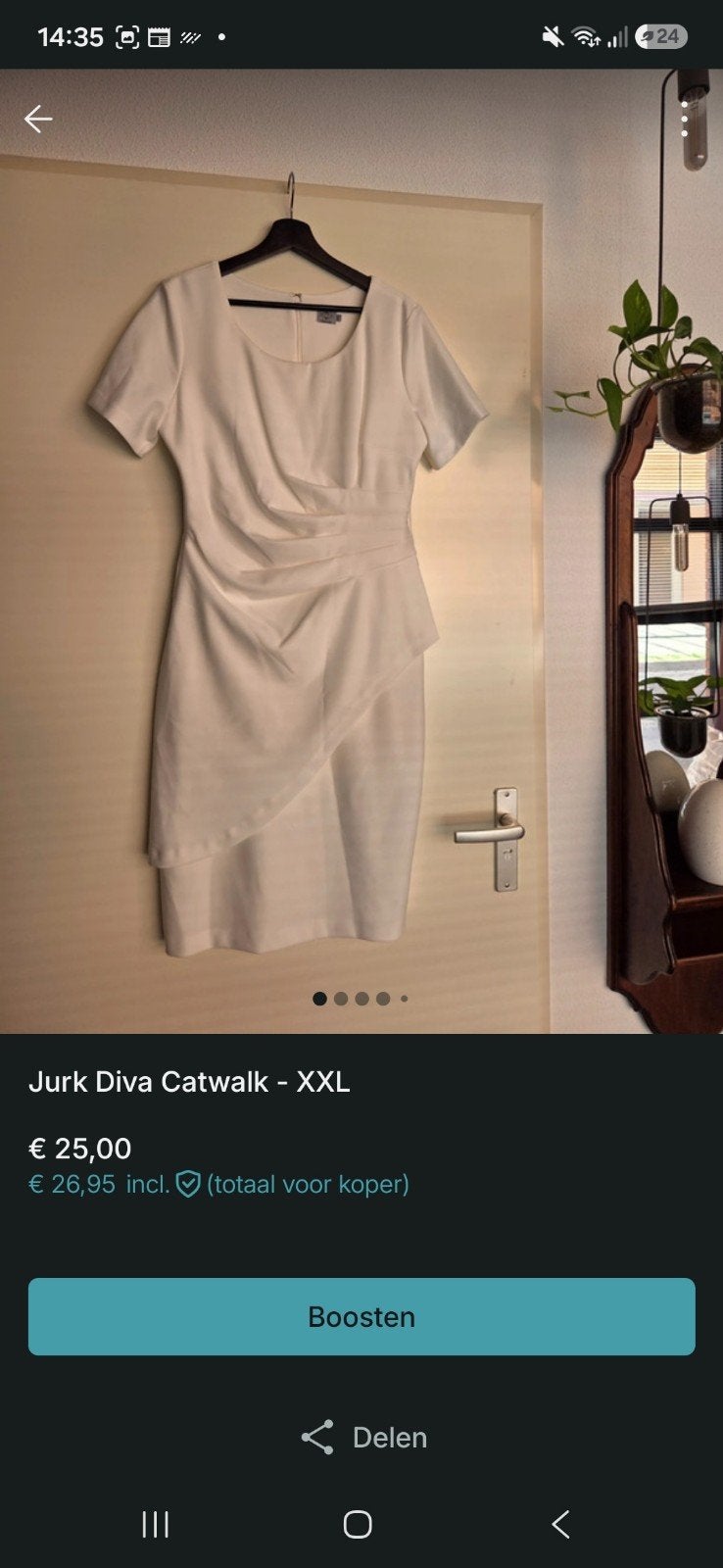 Diva Catwalk Jurk - Wit - Maat XXL (44/46), Kleding | Dames, Wit, Maat 46/48 (XL) of groter, Ophalen of Verzenden, Gedragen