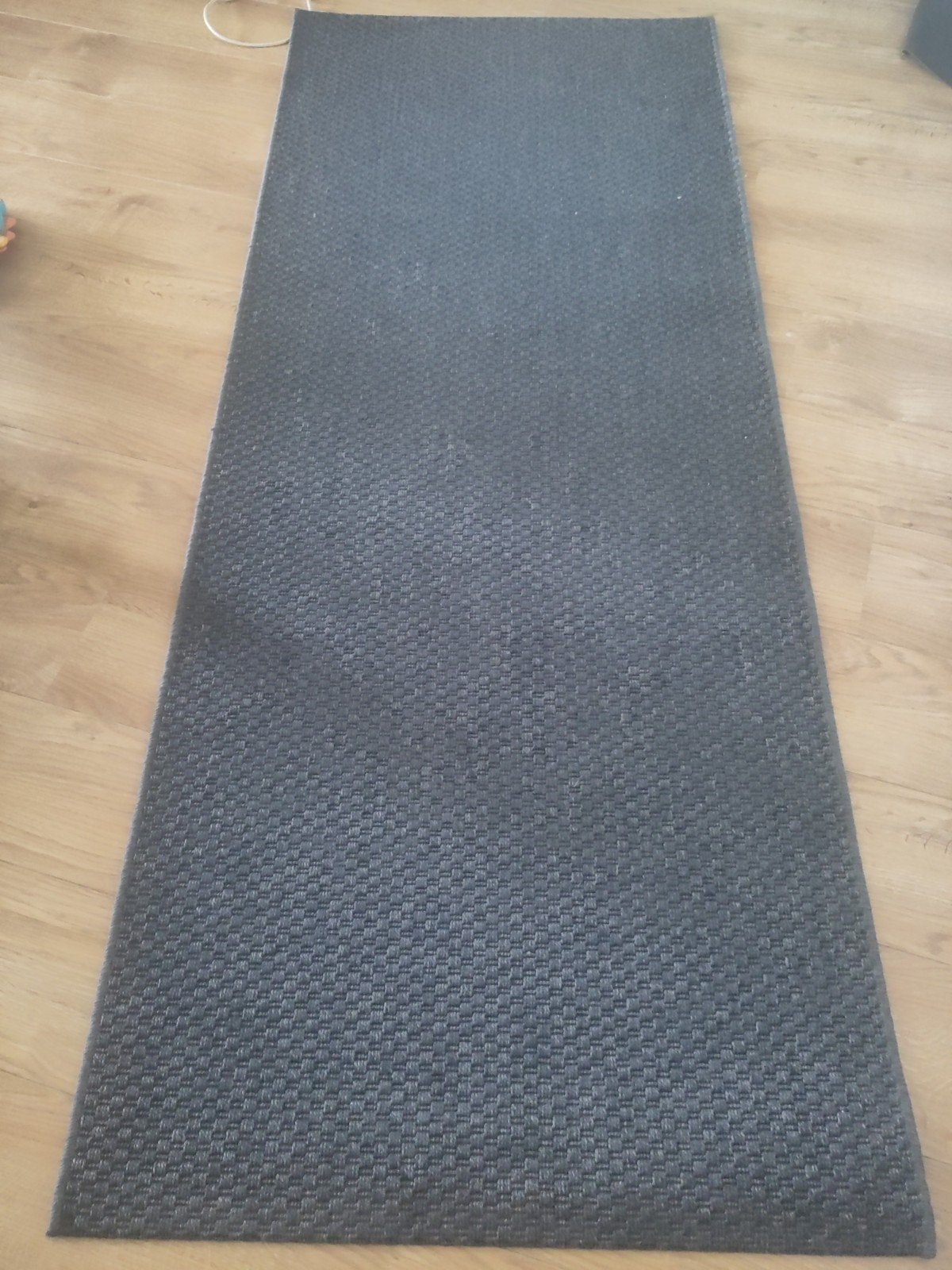 IKEA MORUM Vloerkleed - Donkergrijs, 80x200 cm, Ophalen, Modern, Scandinavisch, 50 tot 100 cm, Zo goed als nieuw