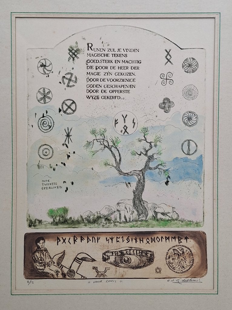 ets G. de Vries Borne "voor Louis" gesigneerd en genummerd, Antiek en Kunst, Dagelijks leven, Genummerd, 50 cm, Ophalen of Verzenden