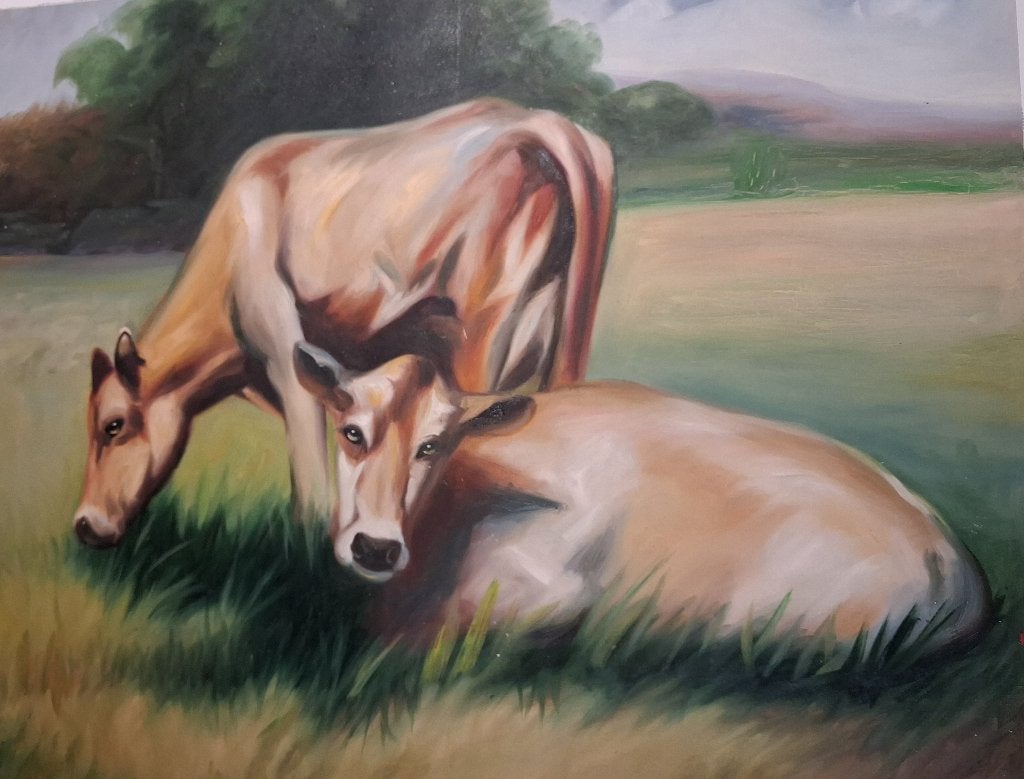 schilderij met rundvee, Ophalen of Verzenden
