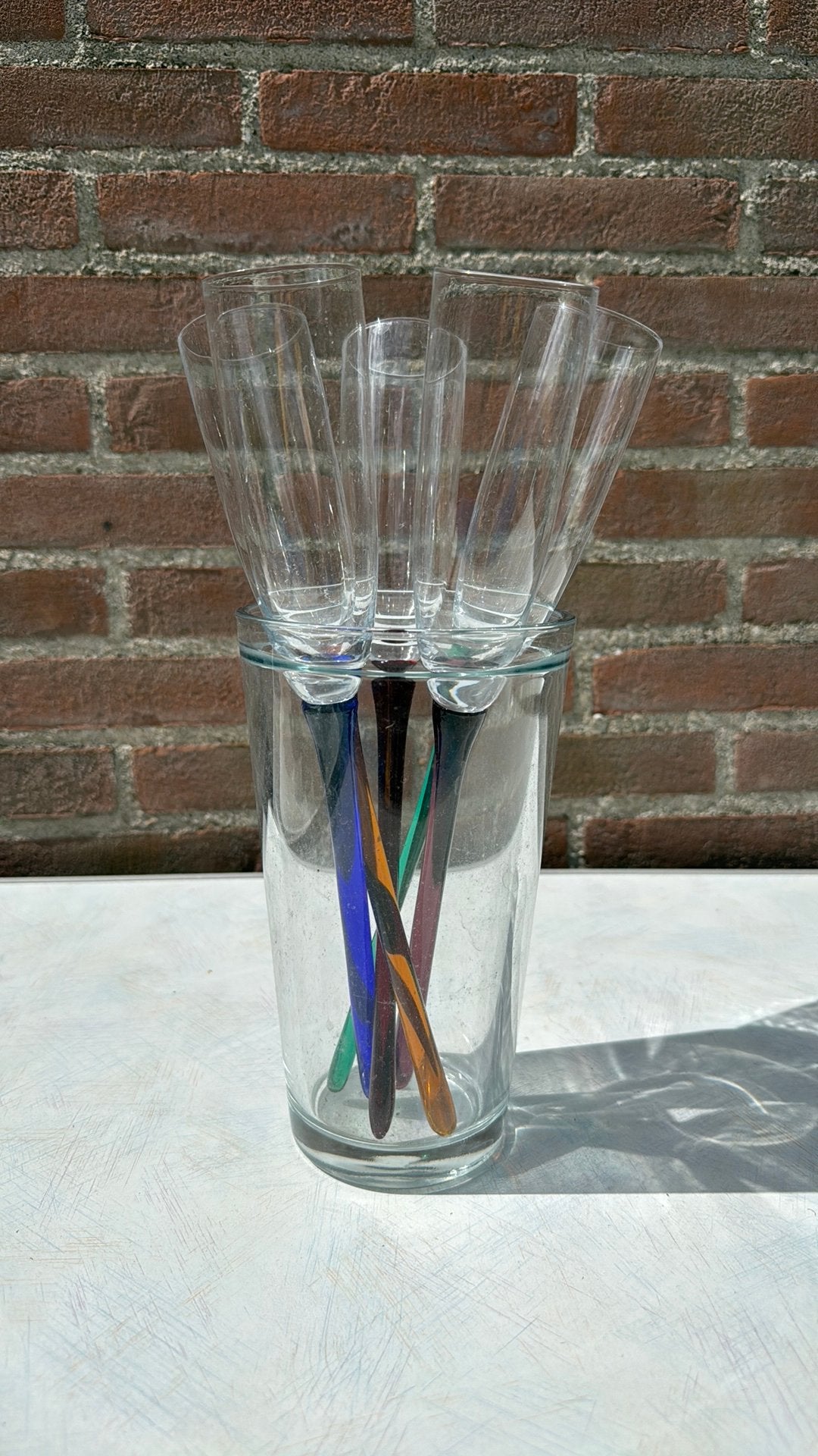Hand geblazen champagne glazen, Ophalen, Overige kleuren, Minder dan 50 cm, Glas