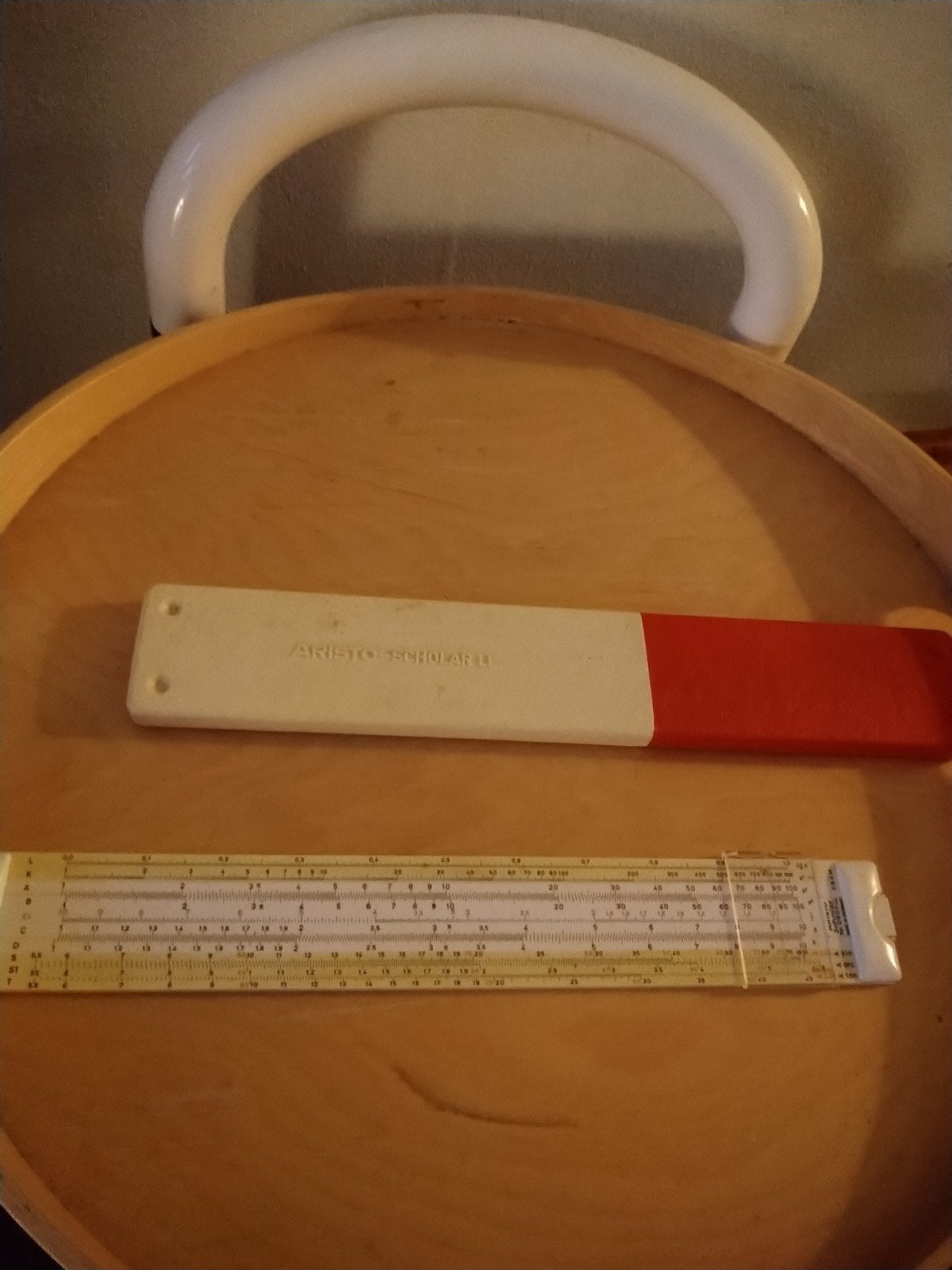 Lineaal meetinstrument in houder aristo scholar, Antiek en Kunst, Ophalen of Verzenden