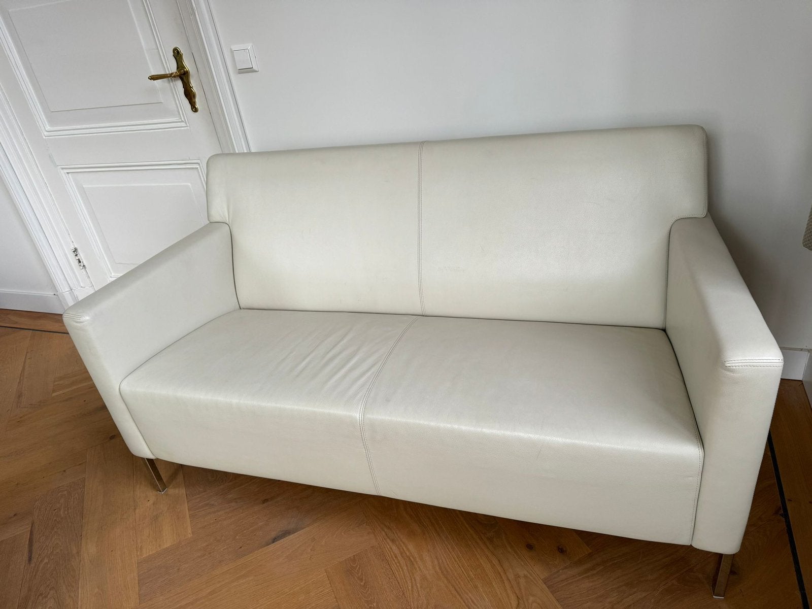 Design bank merk Moroso, Ophalen, Zo goed als nieuw, 200 tot 250 cm, Leer