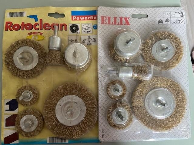 Staalborstel set voor boormachine, 2x. Nieuw, Ophalen of Verzenden, Nieuw