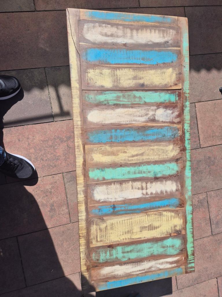 Unieke salontafel van gerecycled hout - Ibiza stijl, Huis en Inrichting, Ophalen of Verzenden