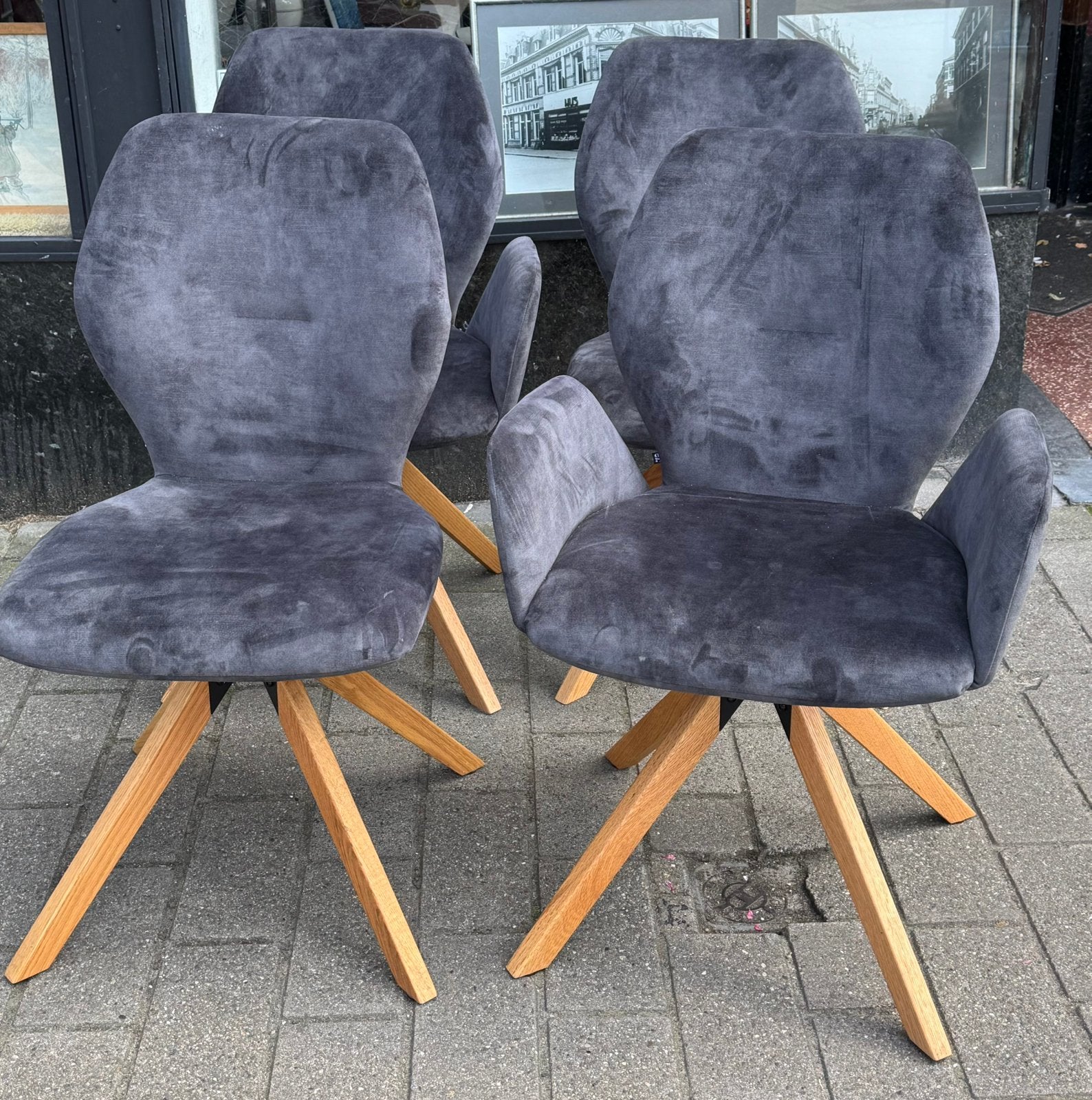 4 draaibare eetkamer stoelen Goossens in nieuwstaat, Huis en Inrichting, Stoelen, Ophalen, Twee, ., Zo goed als nieuw