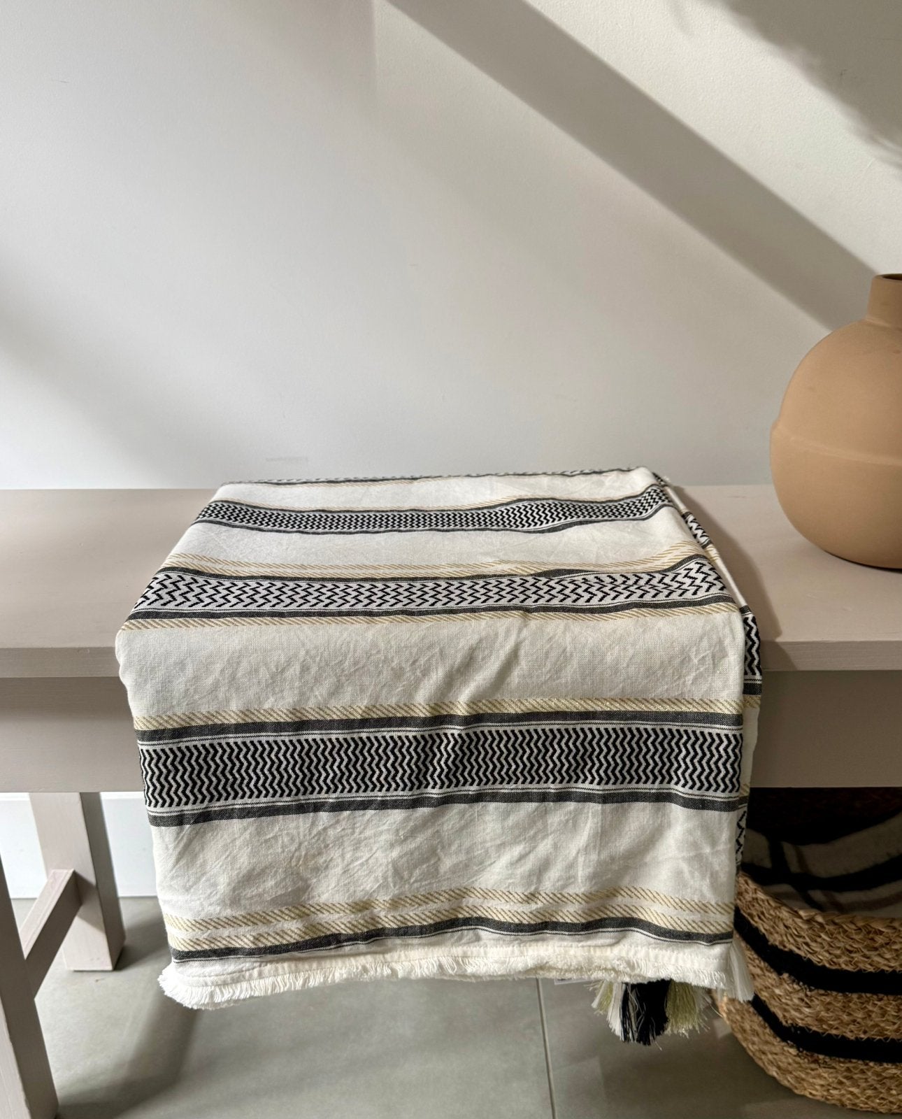 Grote doek, sjaal, plaid. Merk Eksept, Ophalen of Verzenden, Zo goed als nieuw, Katoen, Beige