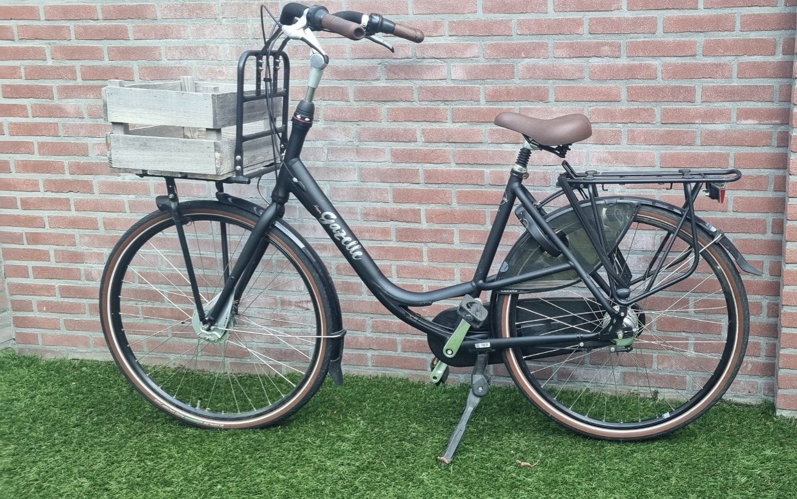 Gazelle Bloom moederfiets met Yepp kinderzitje, Ophalen, Terugtraprem, Gebruikt, 1 zitje