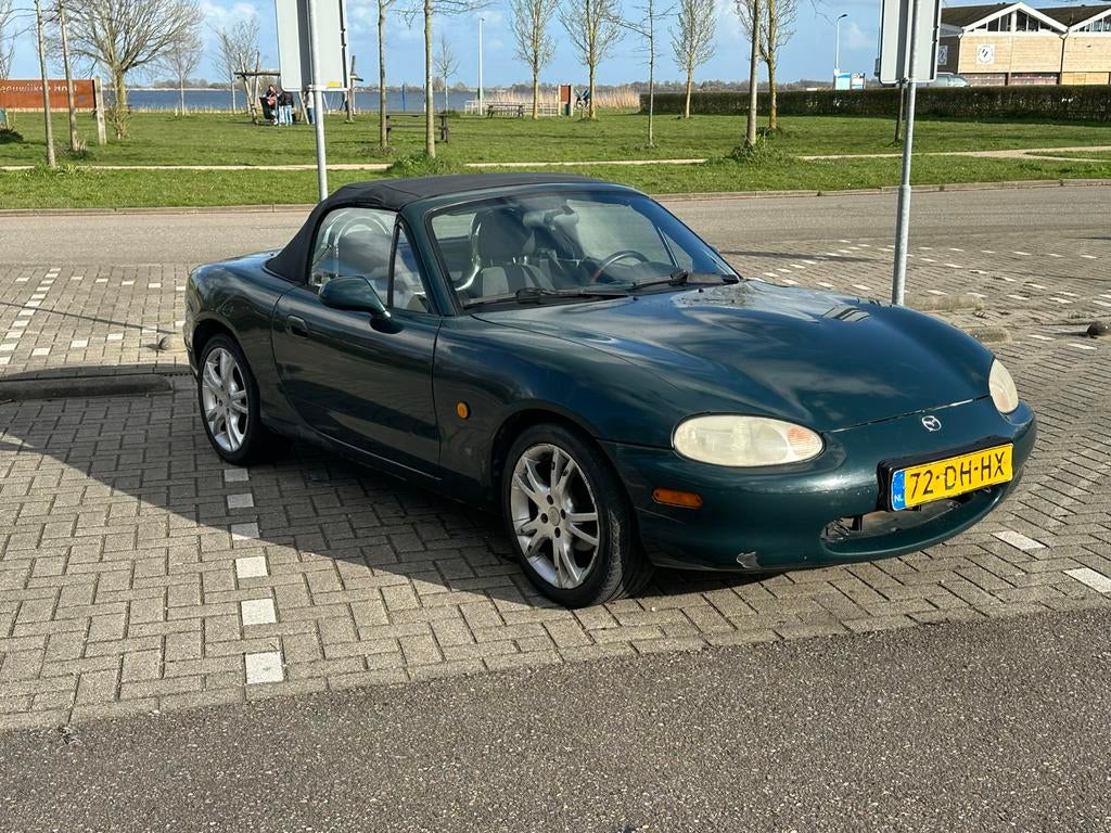 Mazda MX-5 1.6 I 1998 Groen, Achterwielaandrijving, 40 €/maand, 4 cilinders, Cabriolet