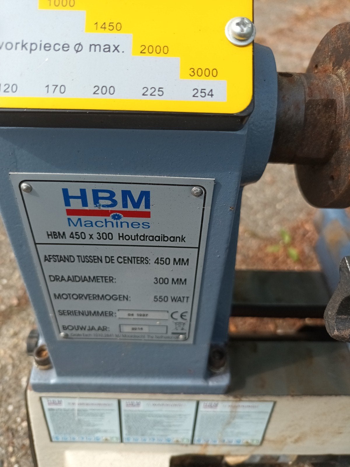 HBM 450 x 300 Houtdraaibank - Zo goed als nieuw, Doe-het-zelf en Verbouw, Ophalen, Zo goed als nieuw, Houtdraaibank, Minder dan 500 mm