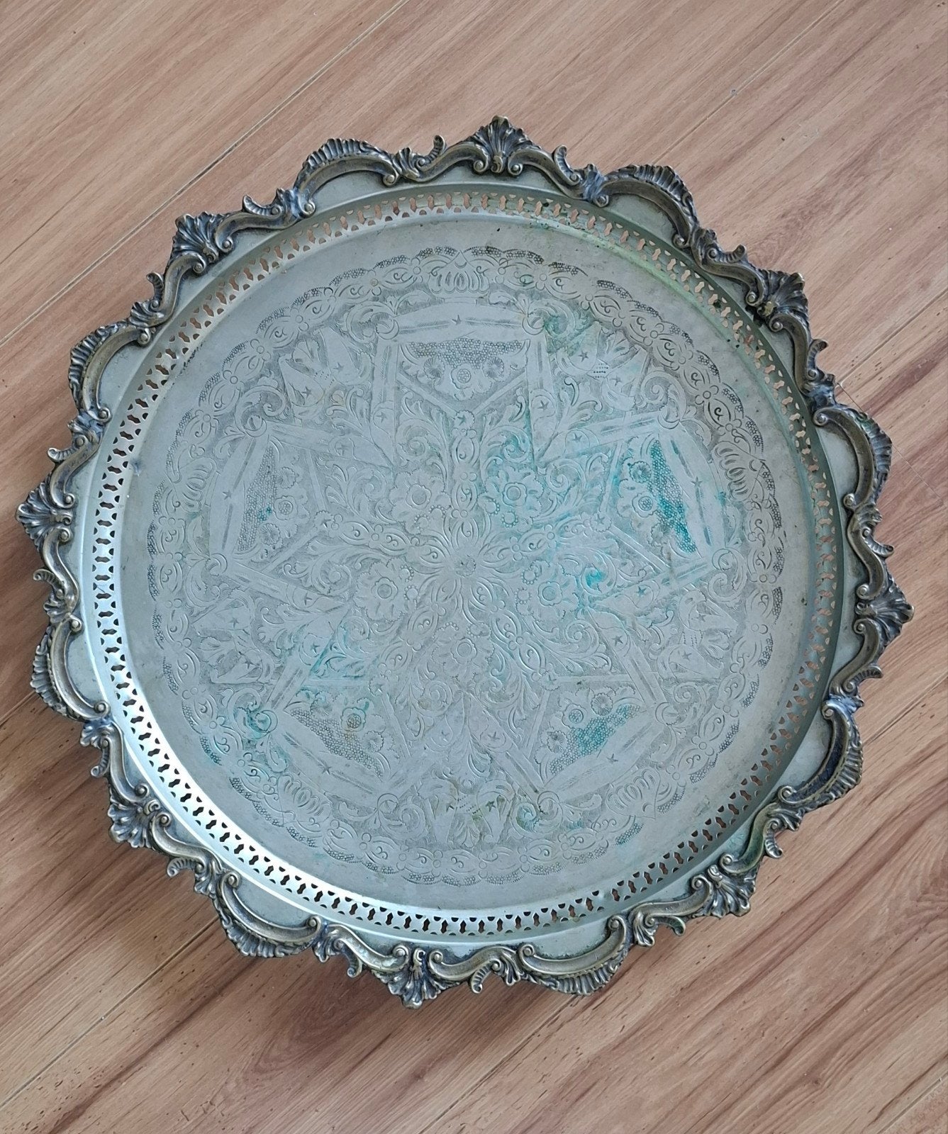 Marokkaans dienblad met opschroefbare pootjes, 55 cm, Antiek en Kunst, Ophalen