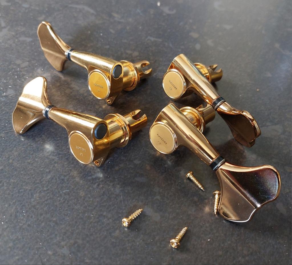 Gotoh GB707 2L2R basgitaar tuners stemmechanieken goud, Muziek en Instrumenten, Ophalen of Verzenden, Gebruikt, Elektrische basgitaar