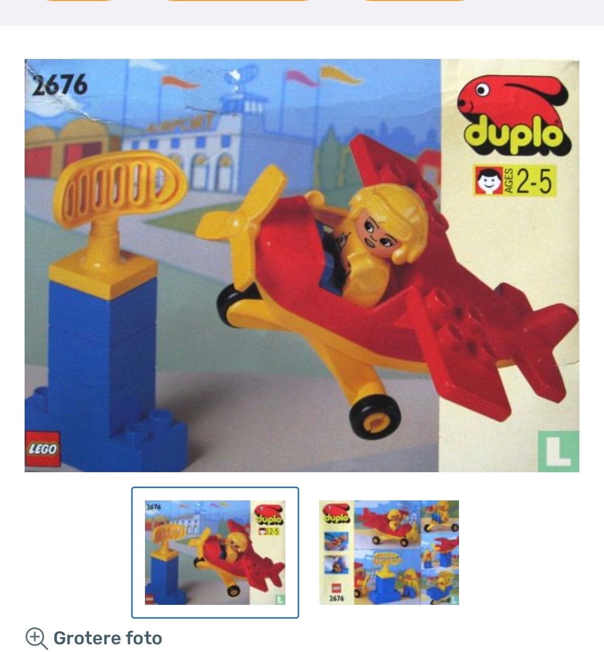 Lego Duplo Vliegtuig 2676 met piloot, Gebruikt, Ophalen of Verzenden, Compleet, Duplo