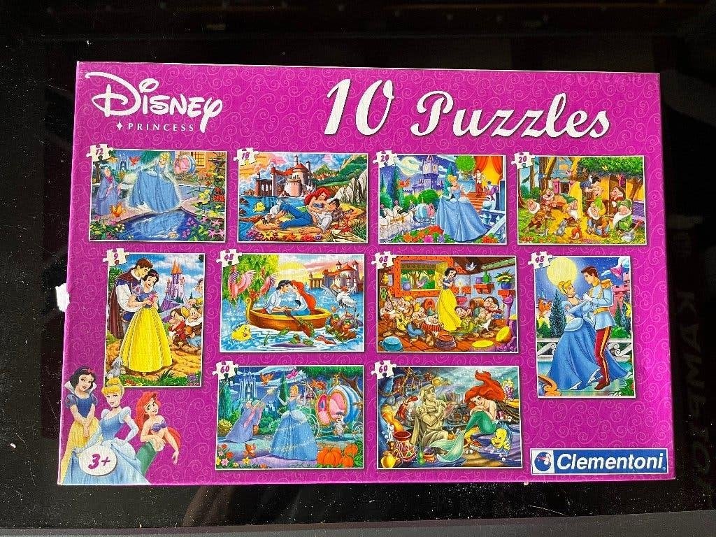 10 puzzzels van Disney princessen, Ophalen of Verzenden, Overige figuren, Zo goed als nieuw, Overige typen