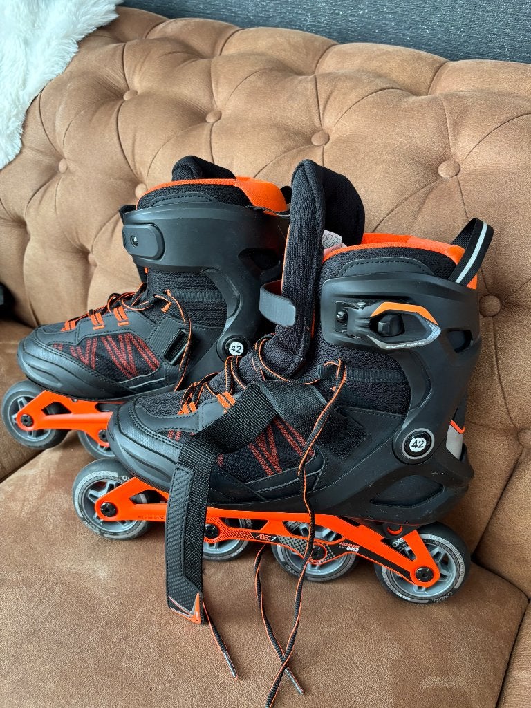 Oxelo Inline Skates / Skeelers – Zwart/Oranje, Ophalen, Zo goed als nieuw