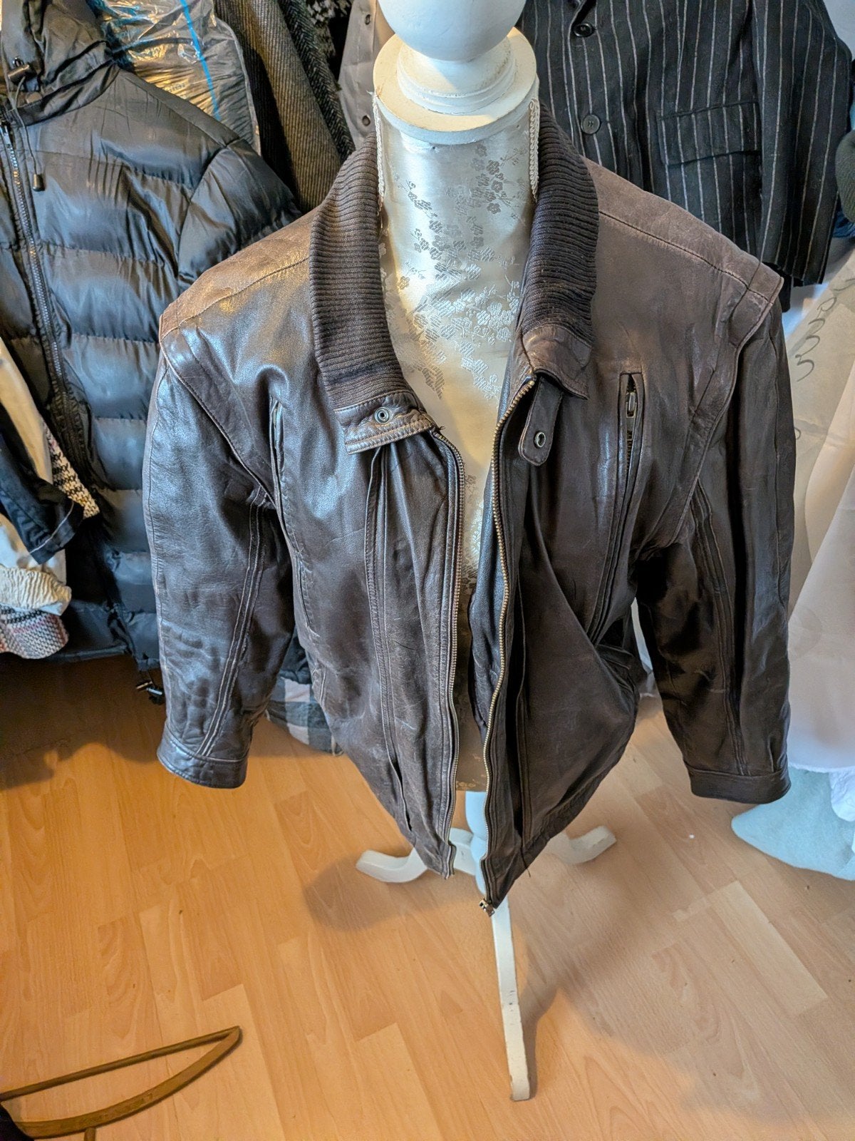 Vintage Leonardo Leren Jas - Bruin maat 48, Kleding | Heren, Bruin, Maat 48/50 (M), Ophalen of Verzenden, Leonardo