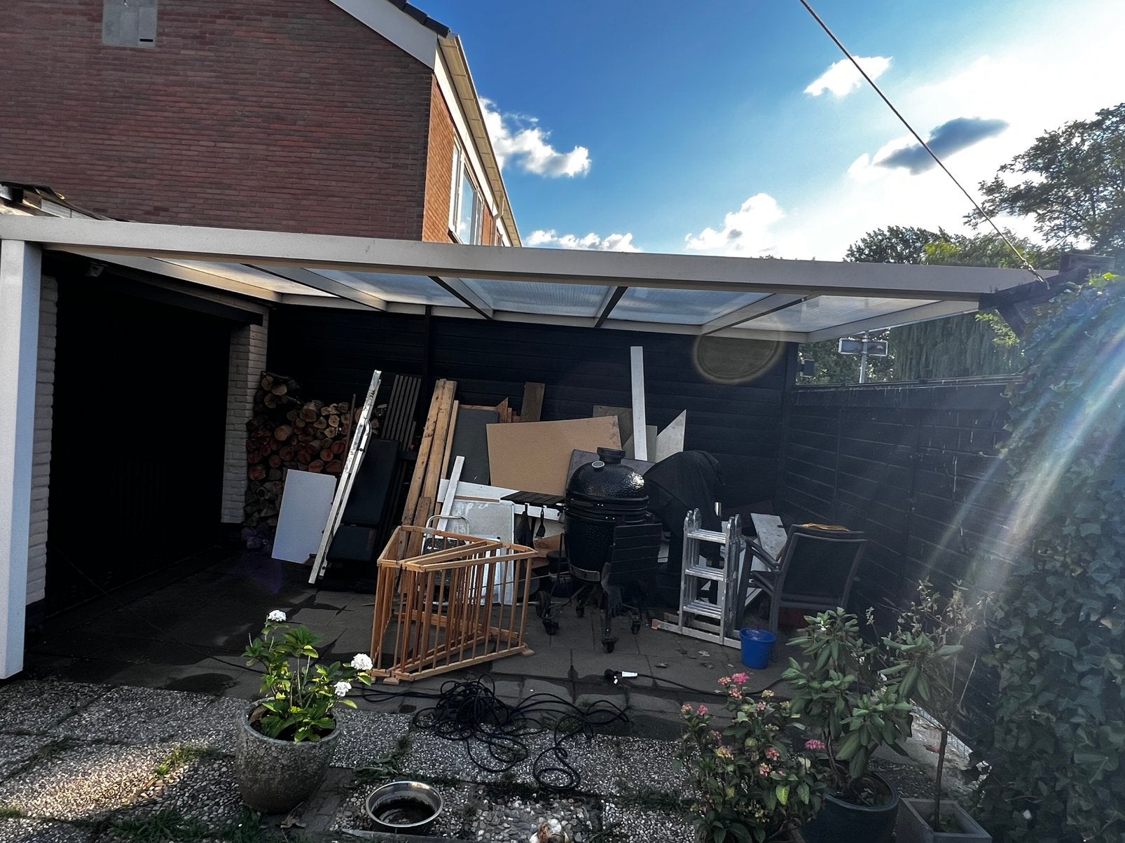 Aluminum overkapping/ carport 506cm x 310cm, Tuin en Terras, Overkappingen, Gebruikt, Carport, Ophalen