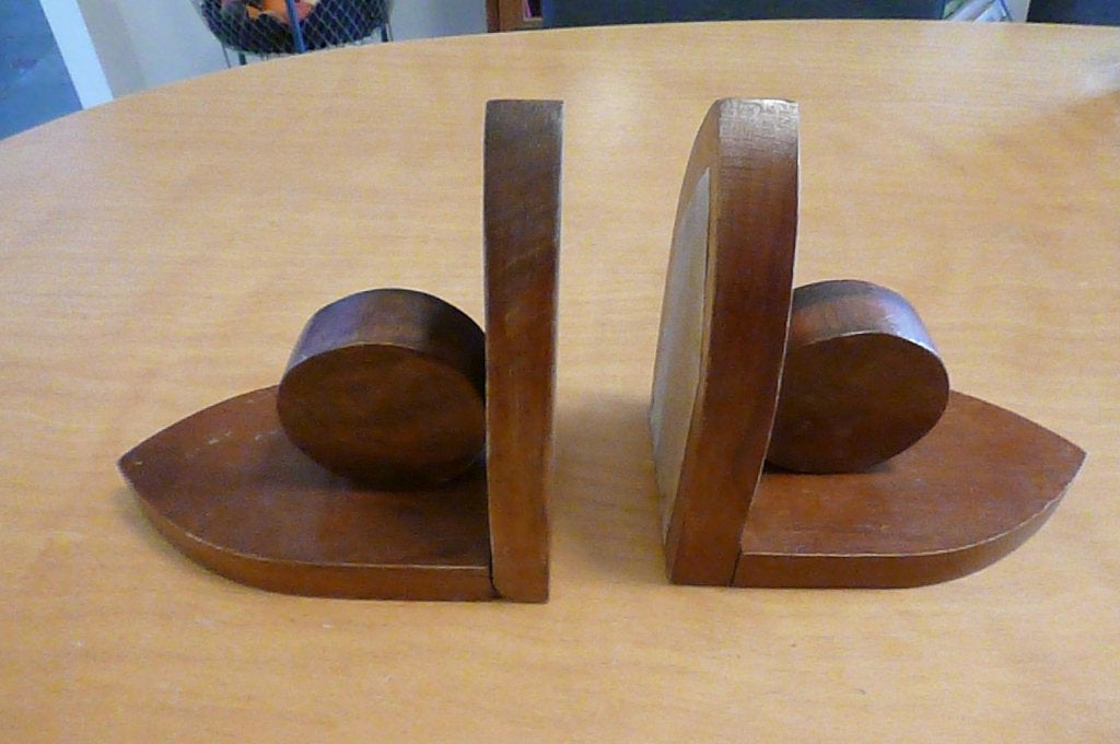twee retro houten boekensteunen, Ophalen of Verzenden, Overige typen