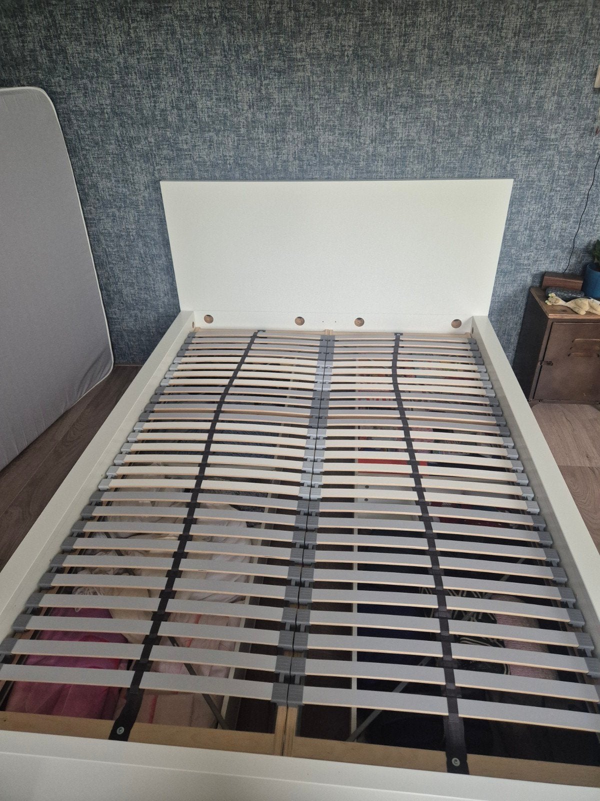 bed 1.40 x2.00 met opbergruimte, Ophalen, Overige materialen, Gebruikt, Wit