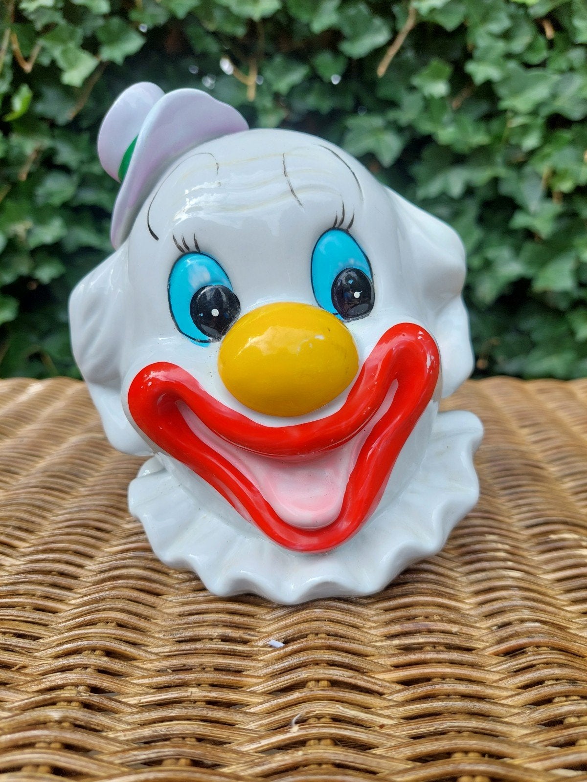 Vintage Clown Spaarpot - Keramiek, Verzamelen, Spaarpotten, Ophalen of Verzenden, Gebruikt, Steen, Aardewerk of Keramiek, Strip- of Tekenfilmfiguur