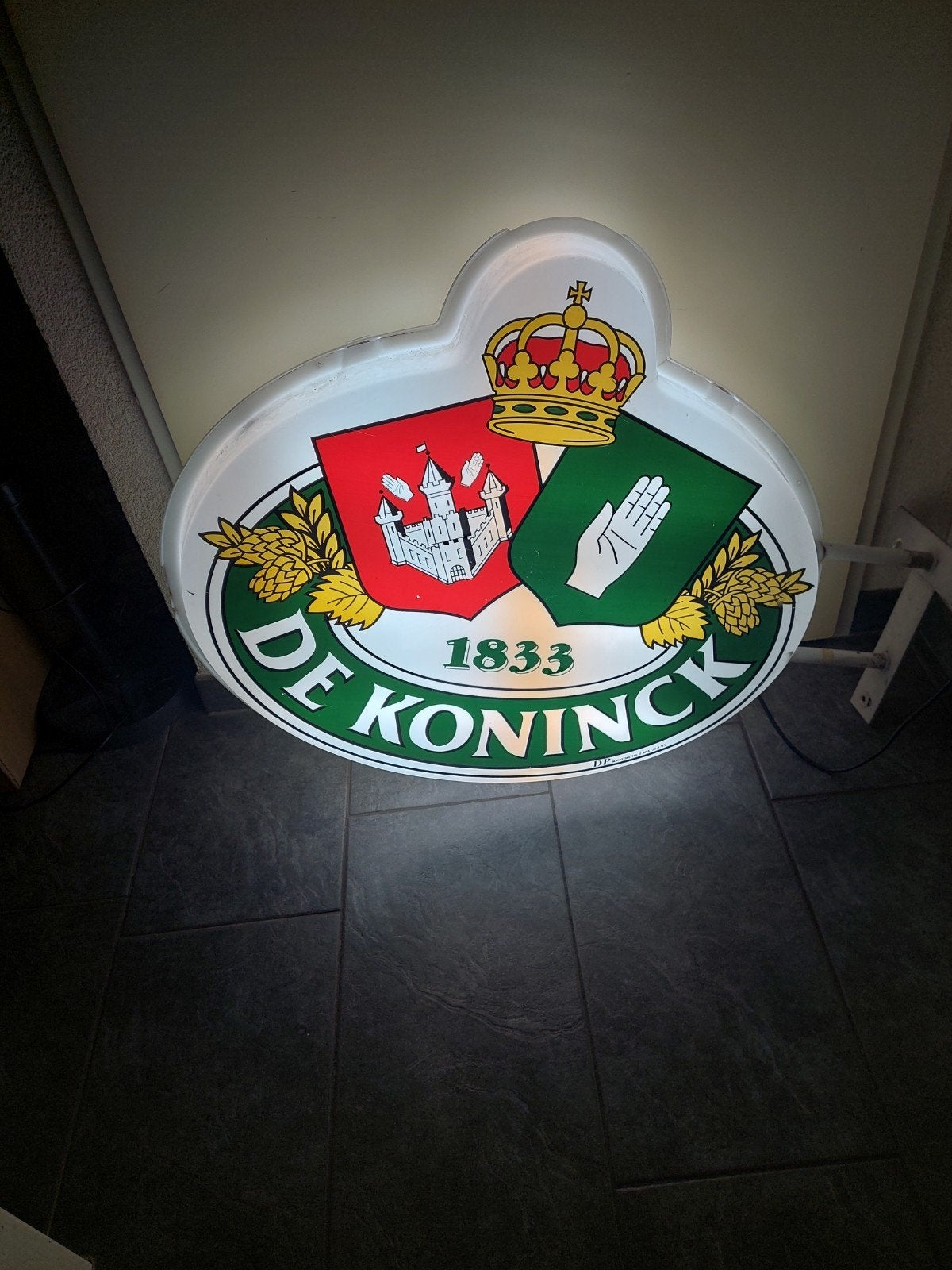 1833 DE KONINCK,  VERLIGT RECLAME BORD., Ophalen, Gebruikt, Reclamebord