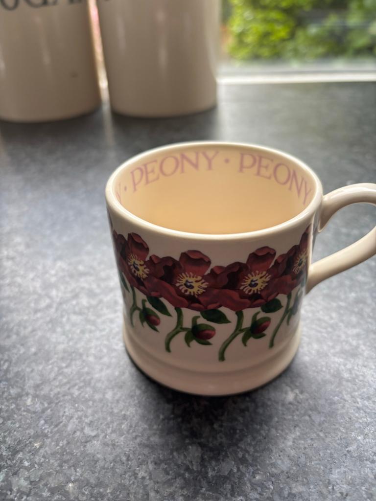 Emma Bridgewater Peony Baby Mok - 25 Jaar NGS, Ophalen of Verzenden, Zo goed als nieuw, Overige stijlen, Kop(pen) en/of Schotel(s)