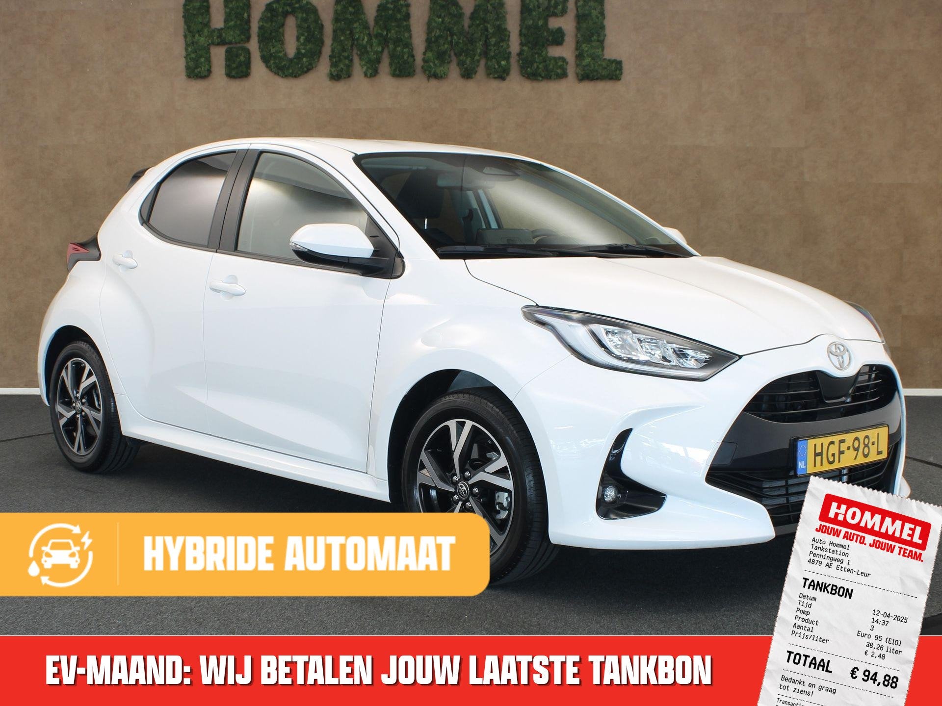 Toyota Yaris 1.5 Hybrid 115 Dynamic - ORIGINEEL NEDERLANDSE, Gebruikt, Verwarmde buitenspiegels, Wit, Bedrijf