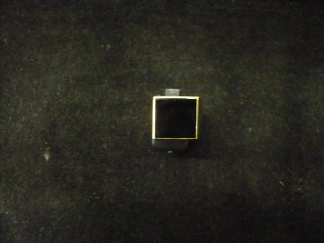 14 karaat gouden ring onyx steen steen 9.8 gram maat 20, Gebruikt, 20 of groter, Zwart, Heer